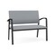 Lesro Newport 2 Seat Tandem Seating Metal Frame No Center Arms, Black, RS Fog Upholstery NP1501 - alternate 1